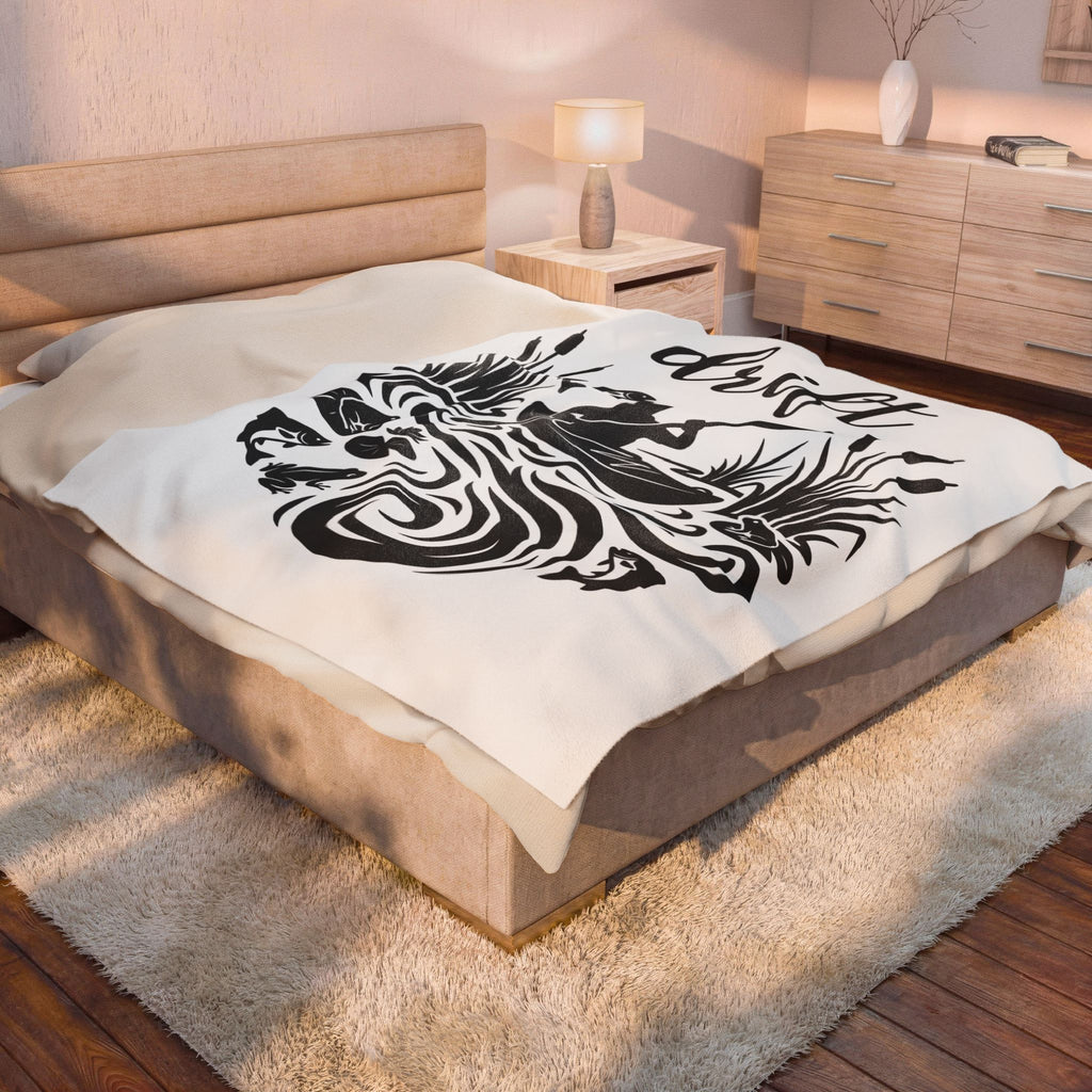 Kayak Silhouette Blanket Sports Outdoors Gift Women Nature Graphic Blanket Canoe