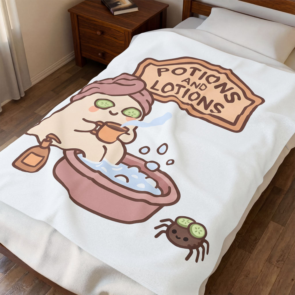 Spirit Spa Halloween Wellness Gift Cute Spiritual Center Horror Fan Spirituality Simple Bug Blanket