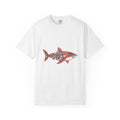Tropical Shark T-Shirt Boho Chic Aquatic Gift Women Ethnic T-Shirt Shark T-Shirt Bohemian Fan Tribal T-Shirt Marine Graphic Ink Ornament T-Shirt