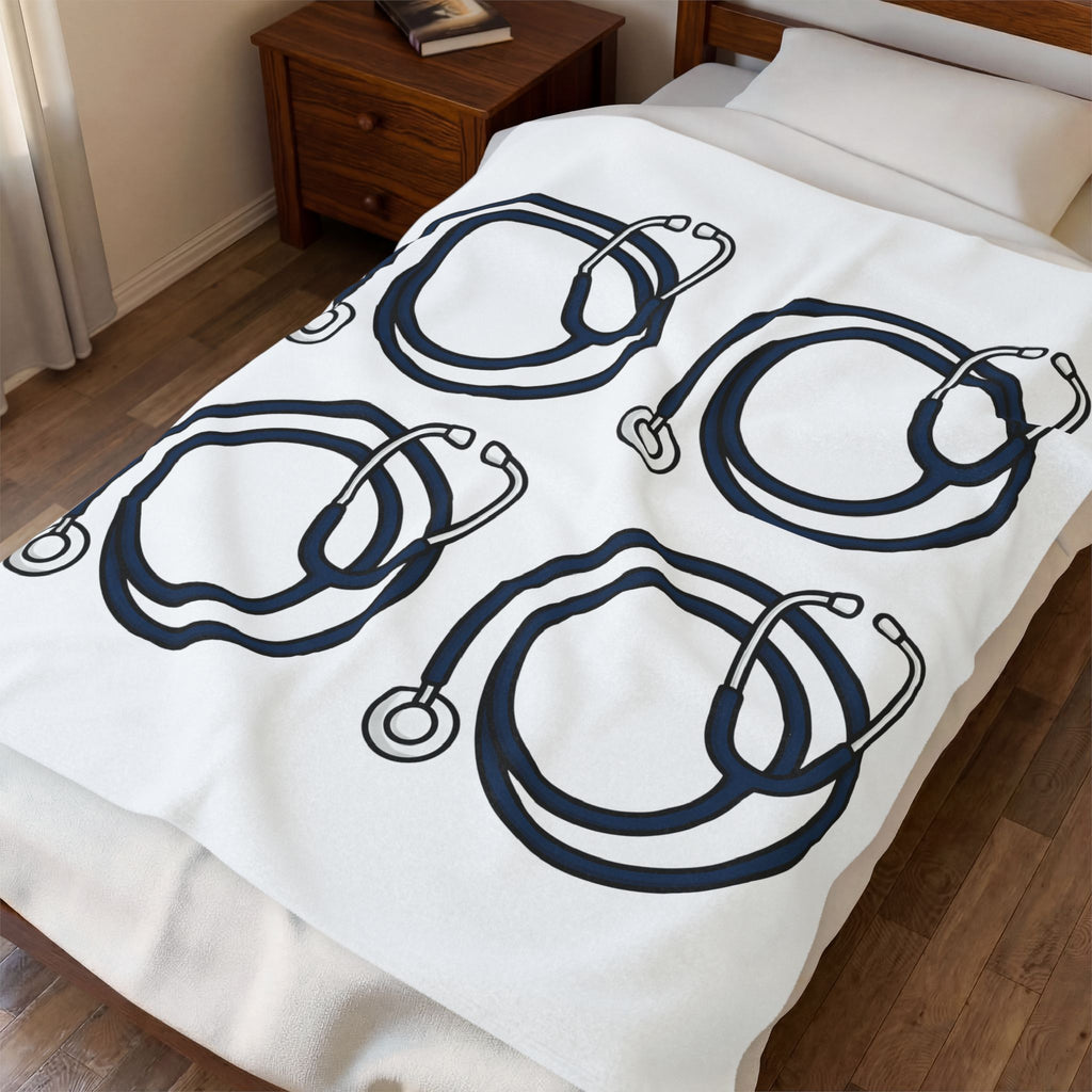 Stethoscope Print Blanket Nurses Medical Gift Women Simple Blanket Medical Device Blanket Nurse Practitioner Enthusiast Minimalist Blanket Clinical