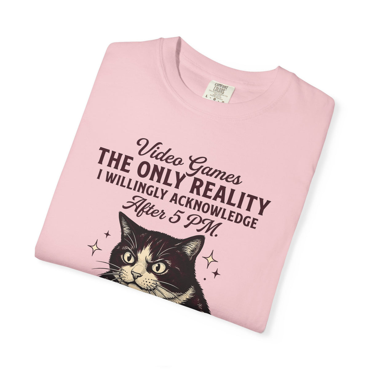 Cat Gamer T-Shirt Cat Consoles Gift Women Cartoon T-Shirt Gamer T-Shirt Cat Fan Feline T-Shirt Console Graphic Doodle Joystick T-Shirt