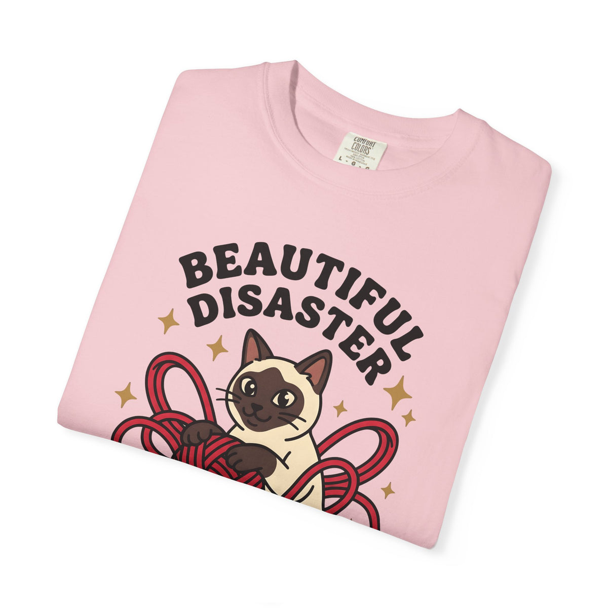 Siamese Kitten T-Shirt Cat Pet Gift Women Comic T-Shirt Kitten T-Shirt Cat Fan Cartoon T-Shirt Animal Graphic Vintage Wool Ball T-Shirt
