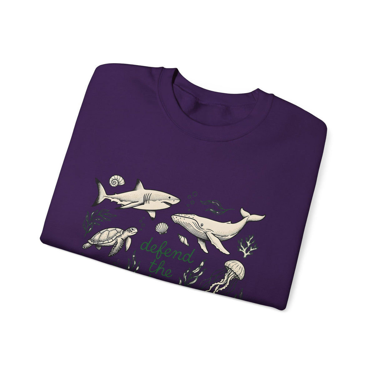 Sea Creatures Sweatshirt Ocean Wildlife Gift Women Sketch Sweatshirt Marine Life Sweatshirt Marine Fan Oceanic Sweatshirt Wildlife Graphic Retro Kelp Sweatshirt