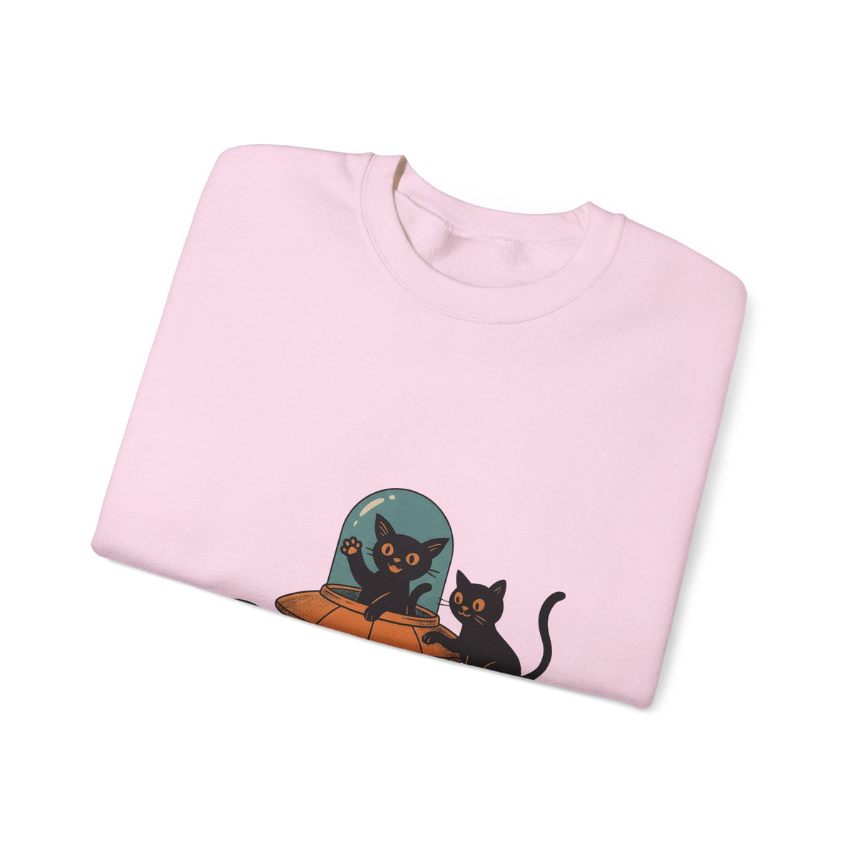 Space Cats Sweatshirt Cat Space Gift Women Vintage Sweatshirt Kitty Sweatshirt Feline Fan Retro Sweatshirt Astronaut Graphic Retro Ufo Sweatshirt