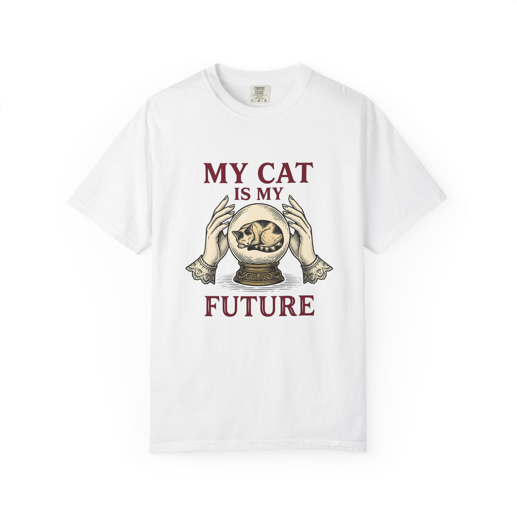 Cat Crystal Ball Cat Mystical Gift Vintage Crystal Ball Cat Fan Retro Occult Hand T-Shirt