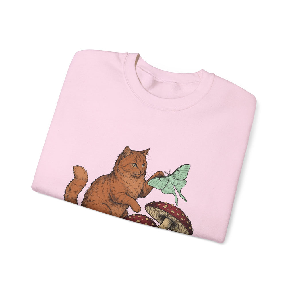 Kitty Toadstool Sweatshirt Cat Environment Gift Women Natural Sweatshirt Fungus T