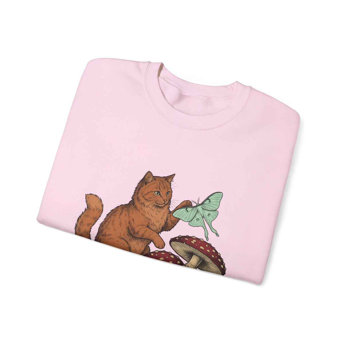 Kitty Toadstool Sweatshirt Cat Environment Gift Women Natural Sweatshirt Fungus T