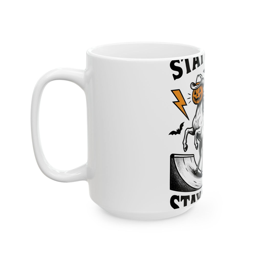 Pumpkin Horse Face Mug Halloween Macabre Gift Women Nostalgic Mug Gourd Mug Horror Fan Spooky Mug Dark Graphic