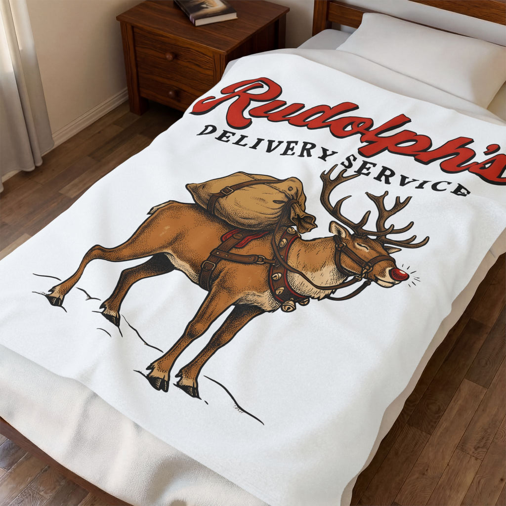 Deer Illustration Blanket Christmas Celebration Gift Women Retro Blanket Fawn Blanket Noel Fan Vintage Blanket Party Graphic Sketch Present Blanket