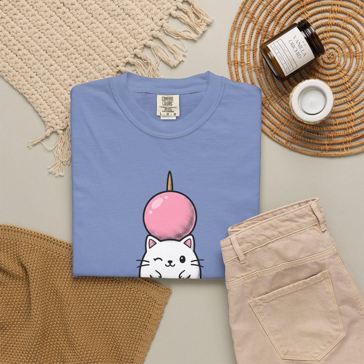 Feline Mochi Cat Snack Gift Adorable Cat Cat Fan Kitty Food Comic Sweet Candy T-Shirt