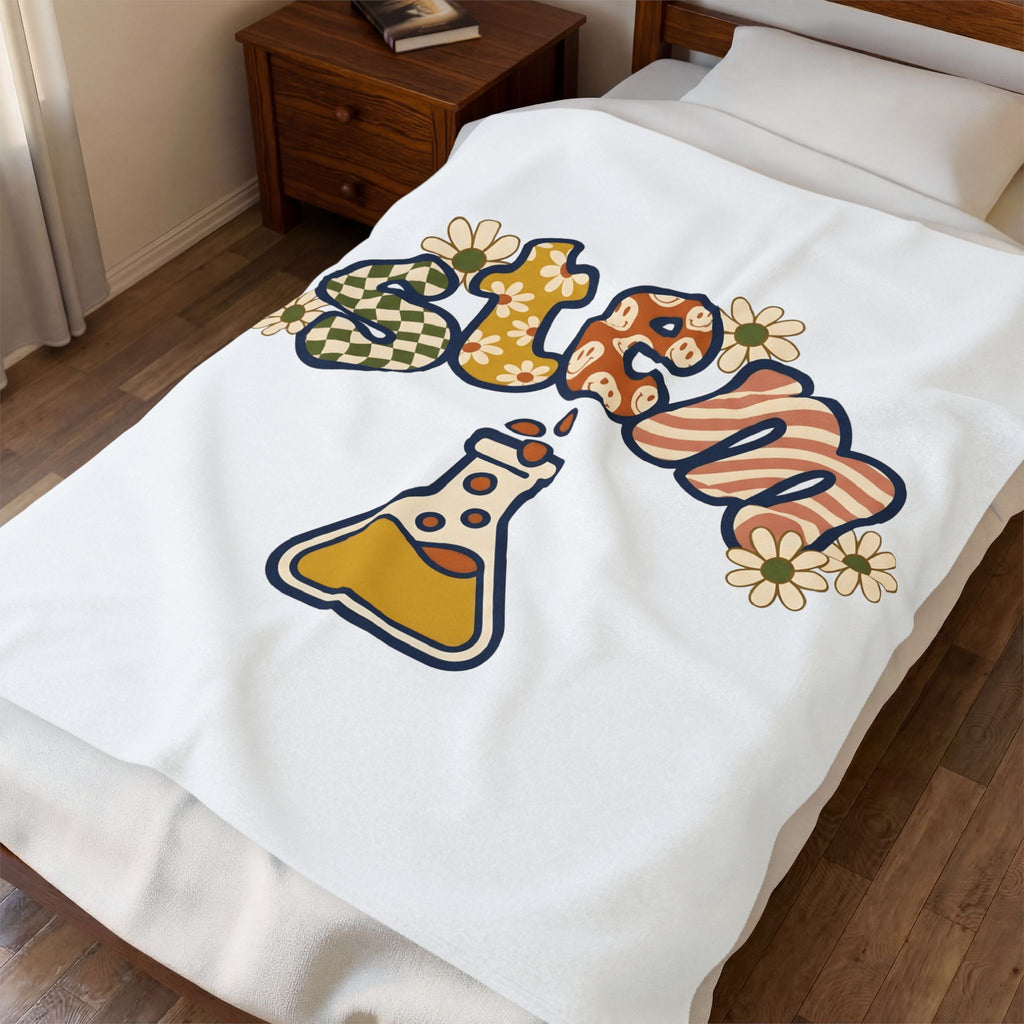 Chemistry Bottle Stem Biology Gift Cartoon Laboratory Flask Science Enthusiast Lab Blanket