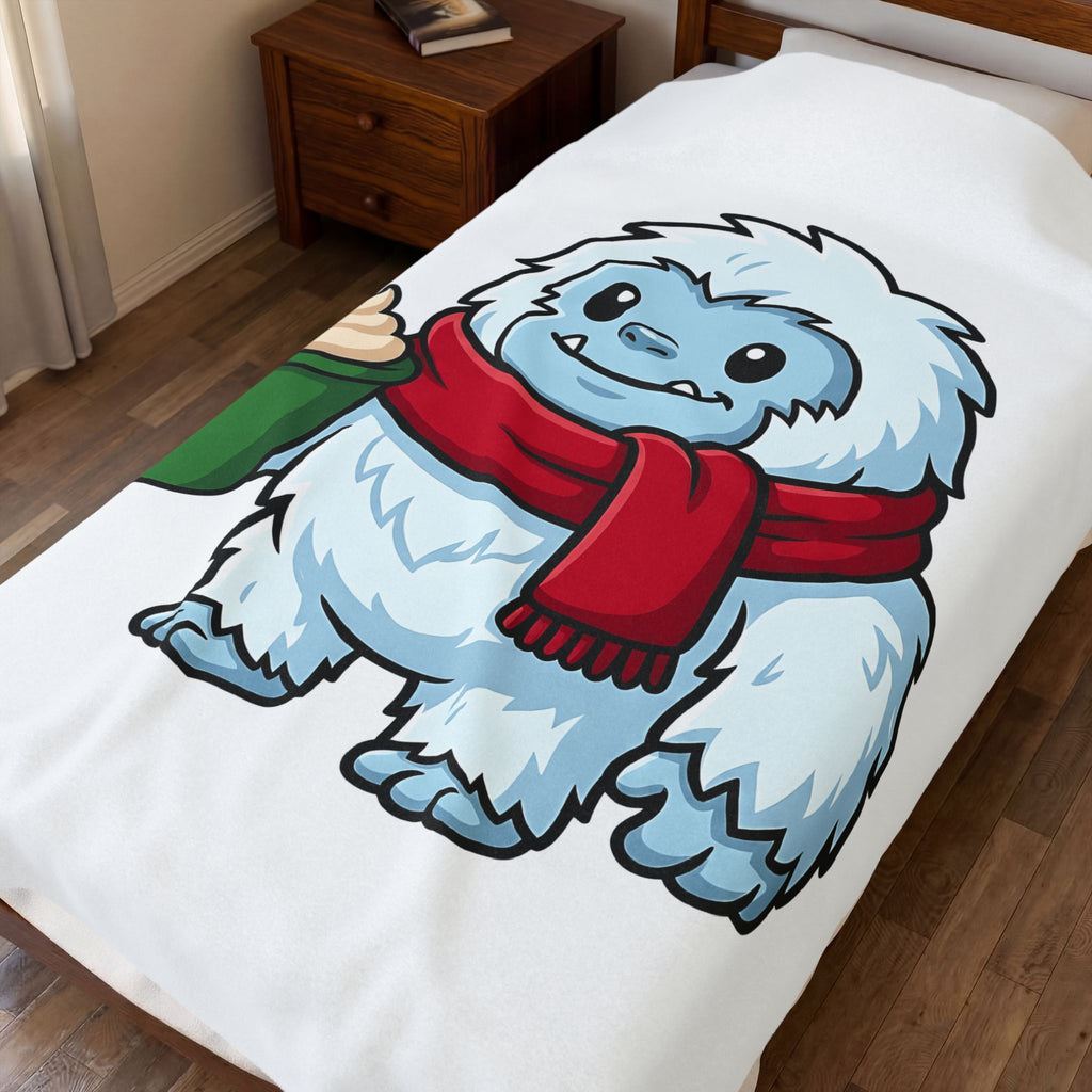 Abominable Snowman Christmas Holiday Gift Comic Yeti Xmas Fan Cartoon Holiday Chibi Blanket