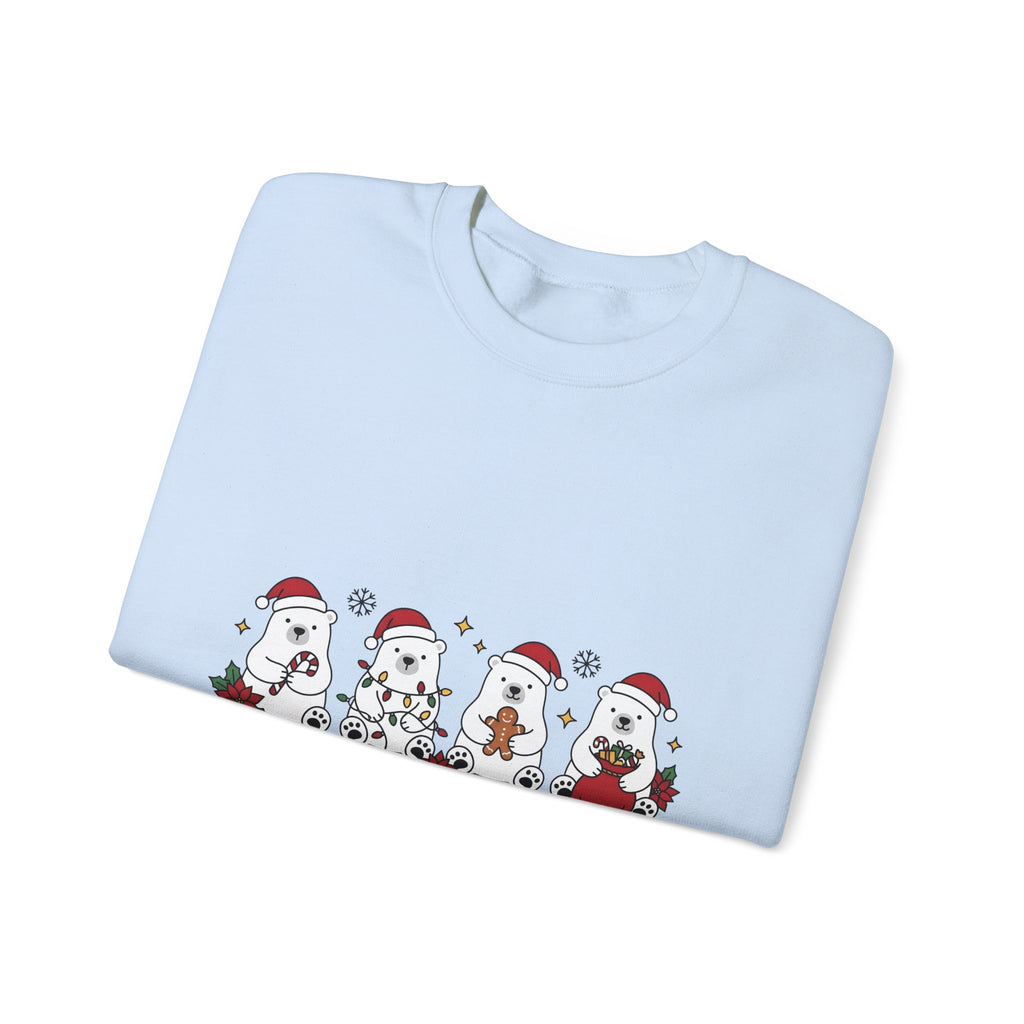 Polar Bear Pack Christmas Fauna Gift Playful Ursidae Xmas Fan Arctic Animal Wildlife Festive Sweatshirt