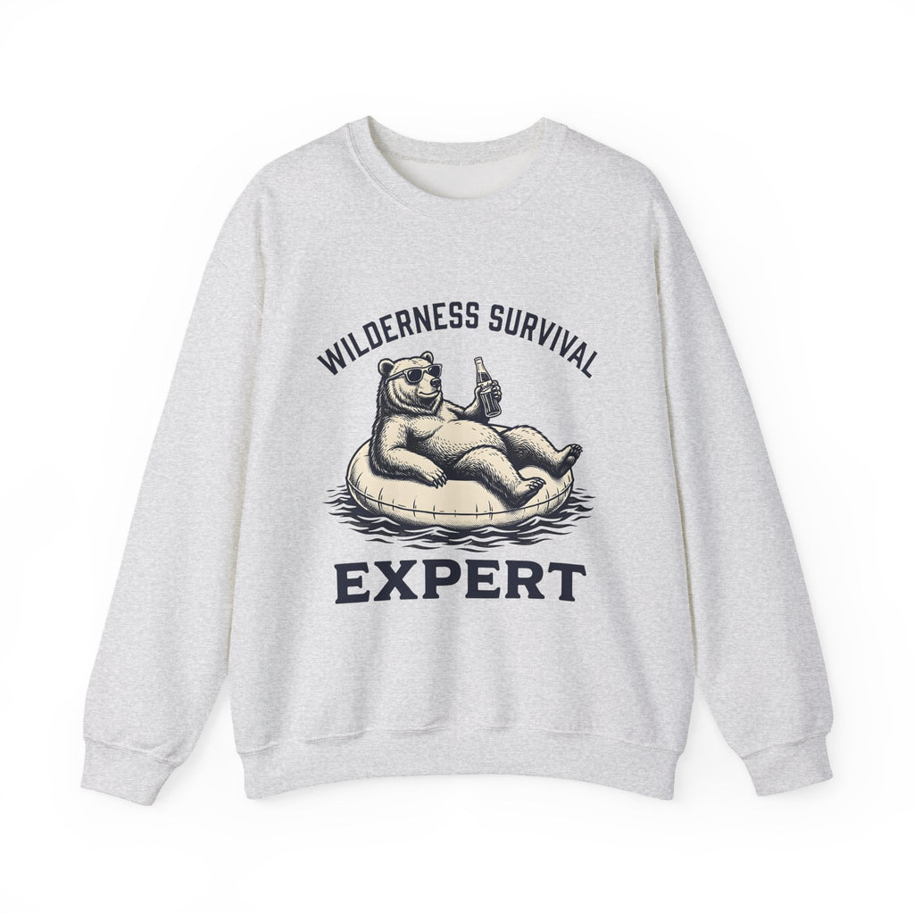 Bear Pool Float Sweatshirt Camping Joke Gift Women Retro Sweatshirt Inflatable Sweatshirt Camper Fan Vintage Sweatshirt Pun Graphic Sketch Shades Sweatshirt