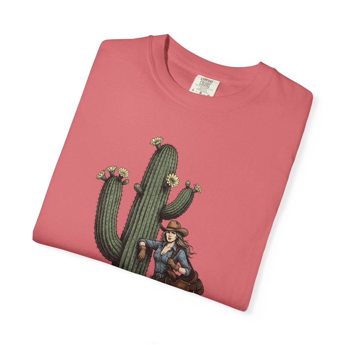 Cowgirl Cactus Cowgirl Ranch Gift Western Prickly Pear Cowboy Fan Rodeo Farm Vintage Saddle T-Shirt