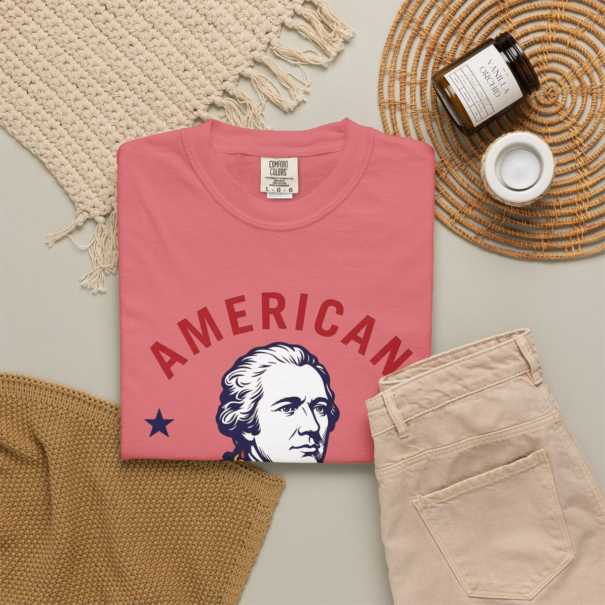 Founding Father Illustration T-Shirt America Heritage Gift Women Traditional T-Shirt Patriot T-Shirt American Fan Historical T-Shirt Heritage