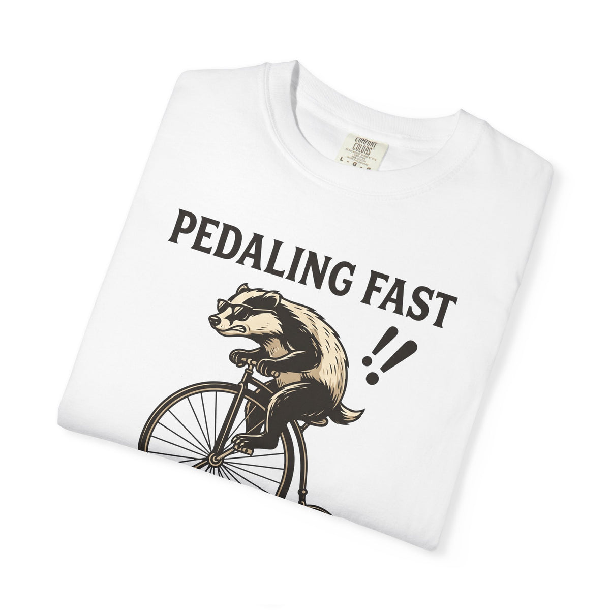 Badger Bike T-Shirt Funny Wildlife Gift Women Comic T-Shirt Bicycle T-Shirt Humor Fan Cartoon T-Shirt Animal Graphic Retro Shades T-Shirt