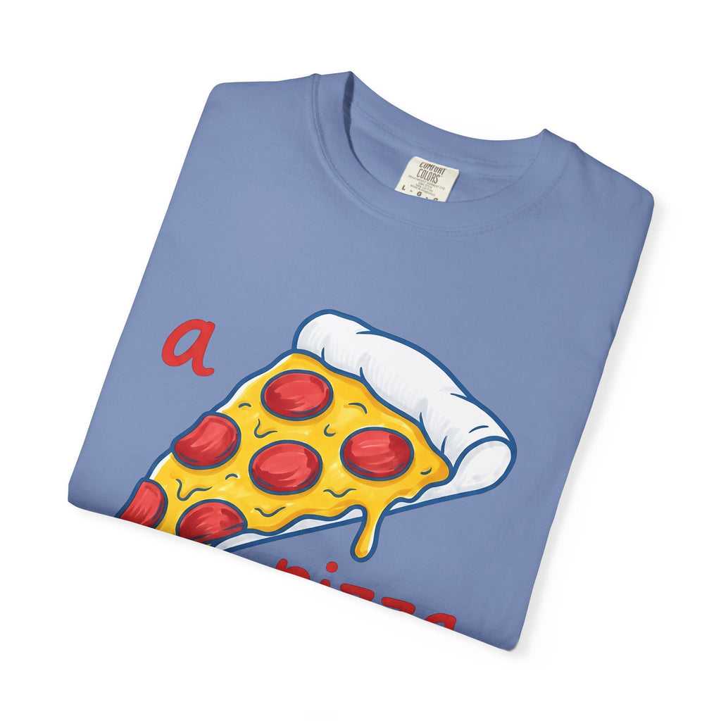 Pizza Piece T-Shirt Funny Cuisine Gift Women Comic T-Shirt Pizza Slice T-Shirt Humor Fan Cartoon T-Shirt Food Graphic Sketch Salami T-Shirt