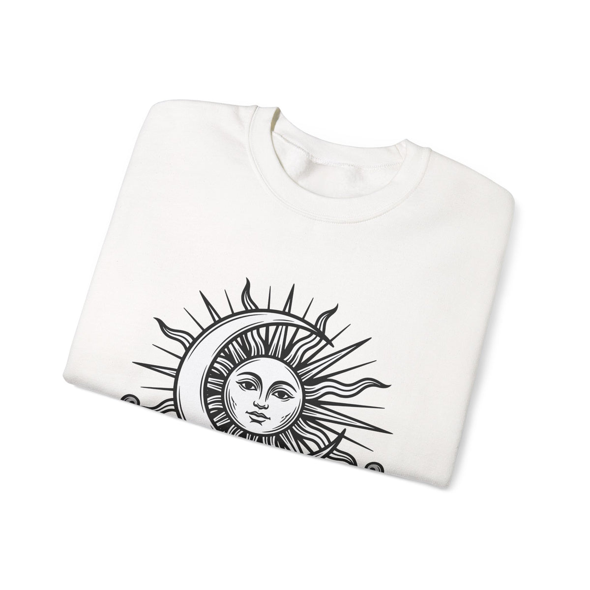 Sun Moon Boho Chic Astrology Gift Sketch Celestial Body Bohemian Enthusiast Drawing Astrology Sweatshirt