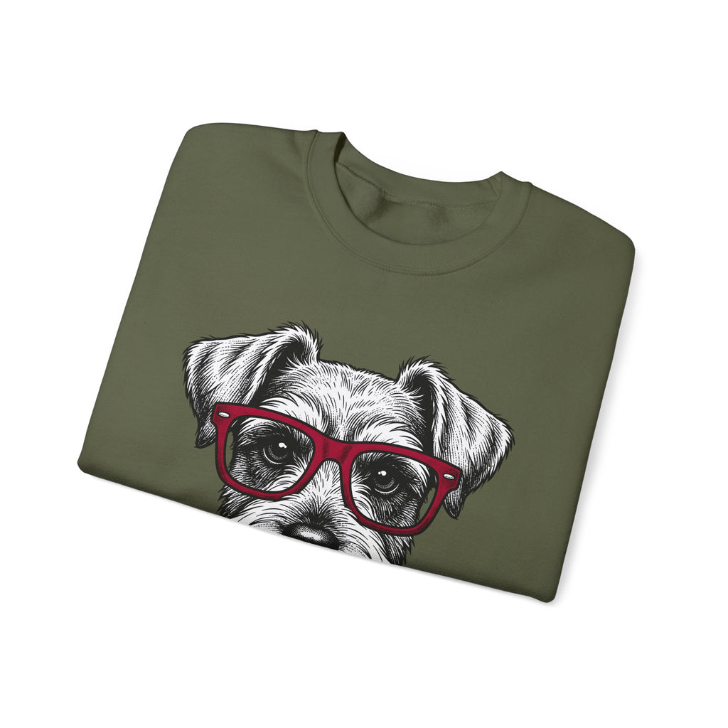 Schnauzer Pet Sweatshirt Dog Critters Gift Women Line Art Sweatshirt Dog Sweatshirt Dog Fan Dog Graphic Dog Graphic Cartoon Spectacles Sweatshirt
