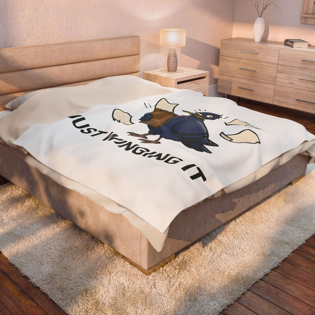 Pigeon Cartoon Blanket Funny Animal Gift Women Funny Blanket Dove Blanket Comedy Fan Squirrel Graphic Blanket Retro Clipboard Blanket