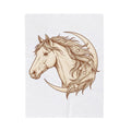 Horse Headshot Blanket Cowgirl Cowboy Gift Women Tribal Blanket Stallion Blanket Rodeo Fan Mustang Graphic Blanket Old School Lunar Shape Blanket