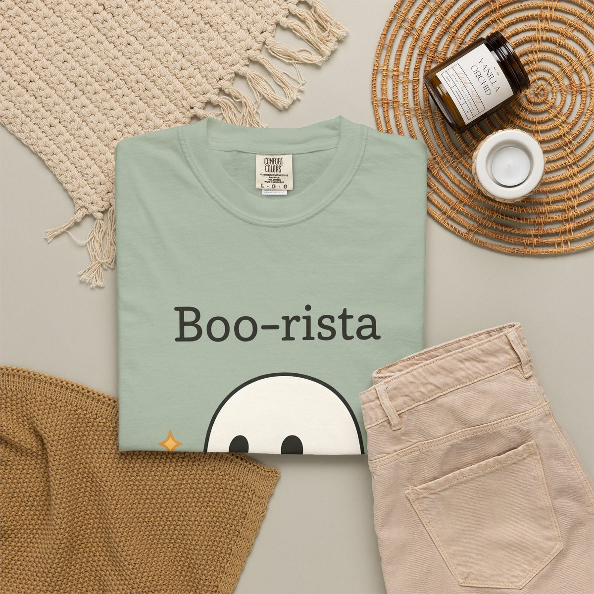 Ghost Barista T-Shirt Coffee Halloween Gift Women Cute T-Shirt Specter T-Shirt Coffee Fan Kawaii T-Shirt Spooky Graphic Cartoon Coffee T-Shirt T-Shirt