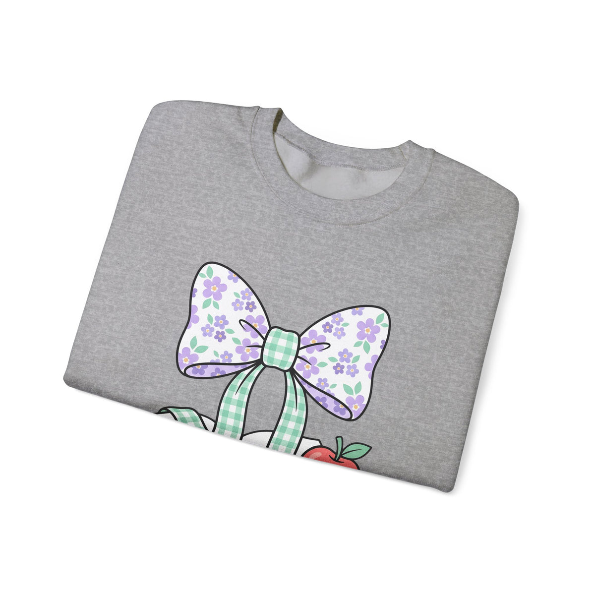 Reading Bow Sweatshirt Teachers Education Gift Women Cute Sweatshirt Reading Bow Sweatshirt Teacher Enthusiast Adorable Sweatshirt Learning Graphic Muted Fruit