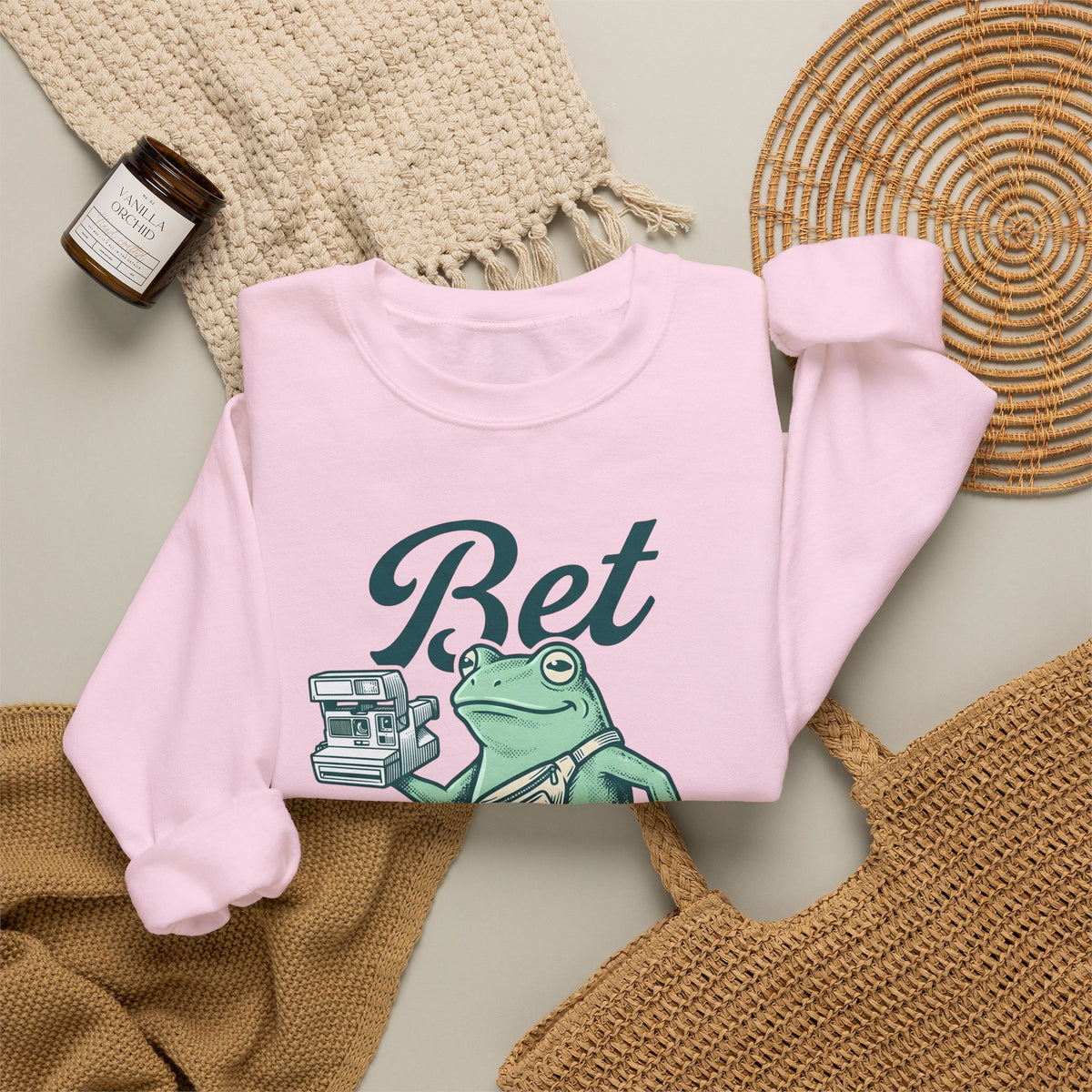 Frog Photo Sweatshirt Funny Wildlife Gift Women Retro Sweatshirt Toad Sweatshirt Humor Fan Vintage Sweatshirt Animal Graphic Sketch Waist Sweatshirt Sweatshirt
