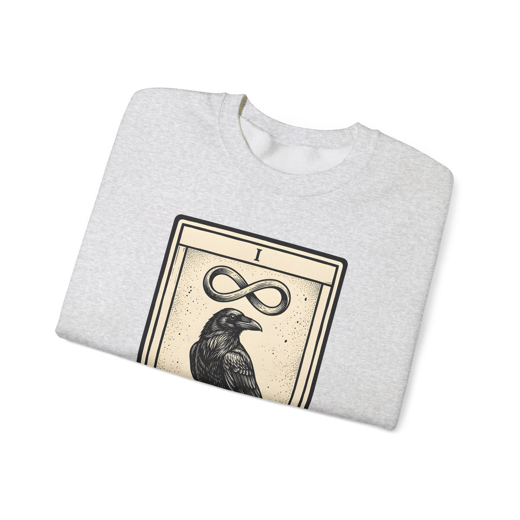 Raven Tarot Deck Sweatshirt Boho Chic Occult Gift Women Old School Sweatshirt Tarot Card Sweatshirt Bohemian Fan Vintage Sweatshirt Mystical Graphic Enchanted
