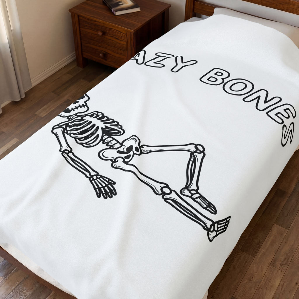 Skeleton Graphic Blanket Funny Halloween Gift Women Cartoon Blanket Skull Blanket Humor Fan Spooky Graphic Design Retro Bones Blanket