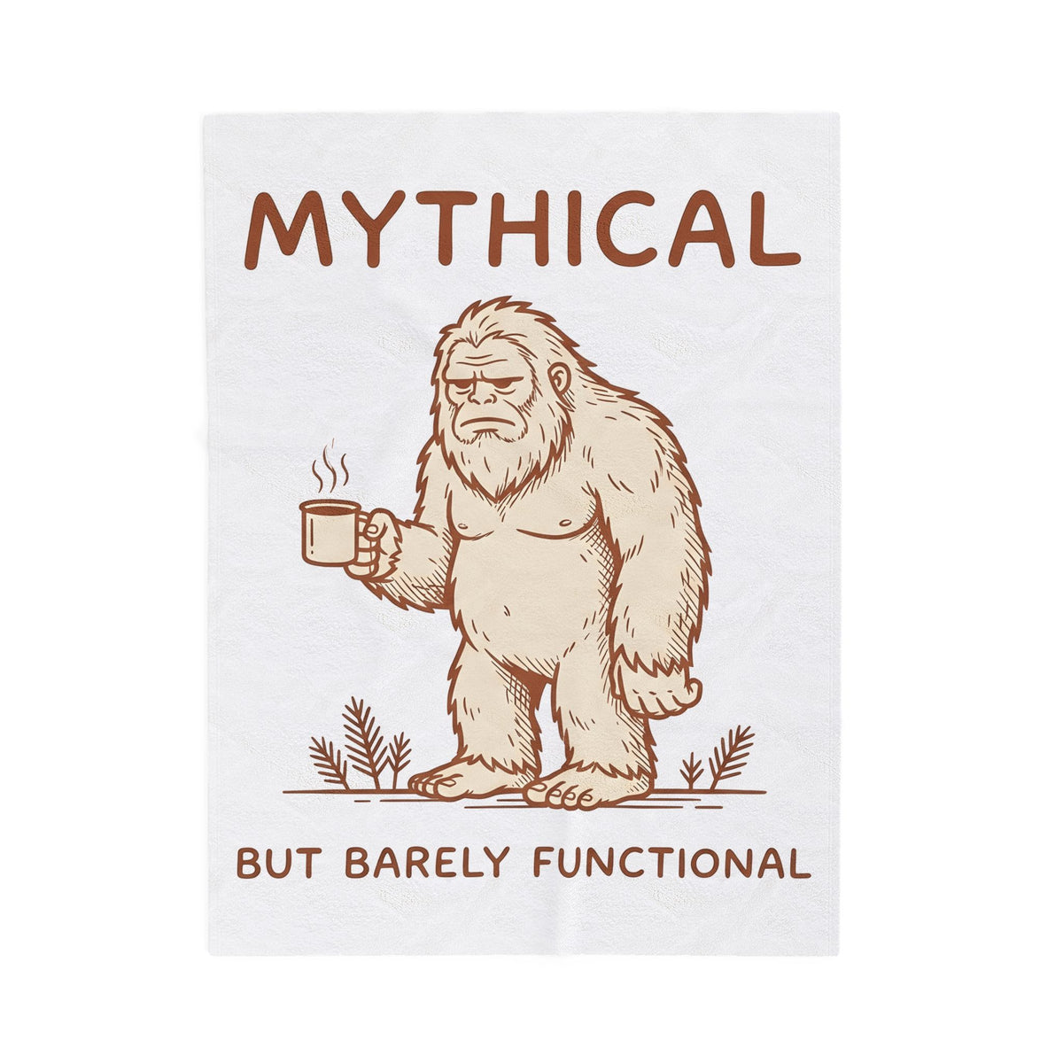 Sasquatch Coffee Blanket Coffee Cryptid Gift Women Sketch Blanket Bigfoot Coffee Blanket Coffee Fan Sasquatch Graphic Blanket Retro Coffee Cup