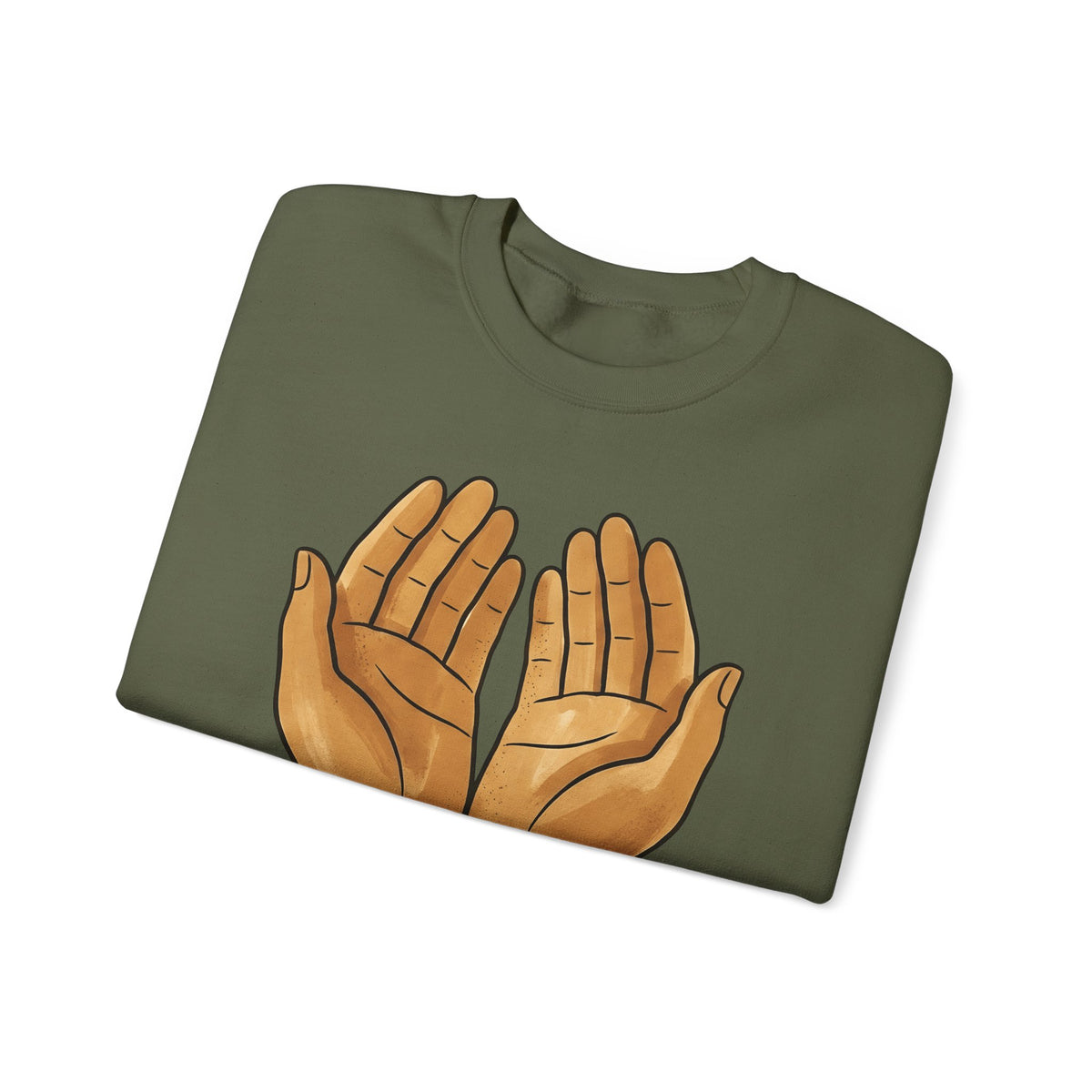 Open Palms Sweatshirt Support Thanks Gift Women Sketch Sweatshirt Hands Sweatshirt Caregiver Enthusiast Drawing Illustration Gratitude Graphic Simple