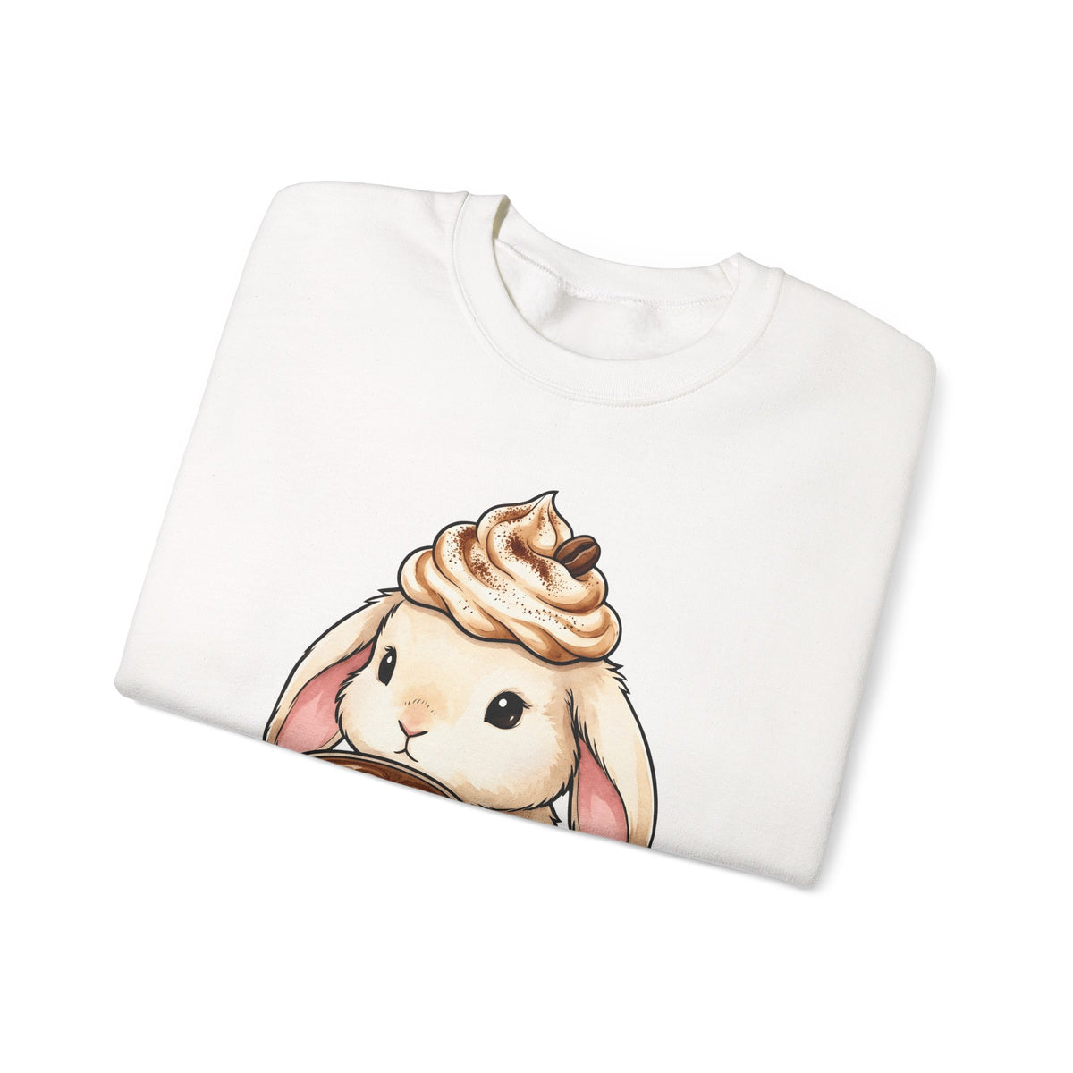 Bunny Espresso Sweatshirt Coffee Wildlife Gift Women Adorable Sweatshirt Rabbit Coffee Sweatshirt Coffee Fan Animal Graphic Sweatshirt Painterly Froth Sweatshirt