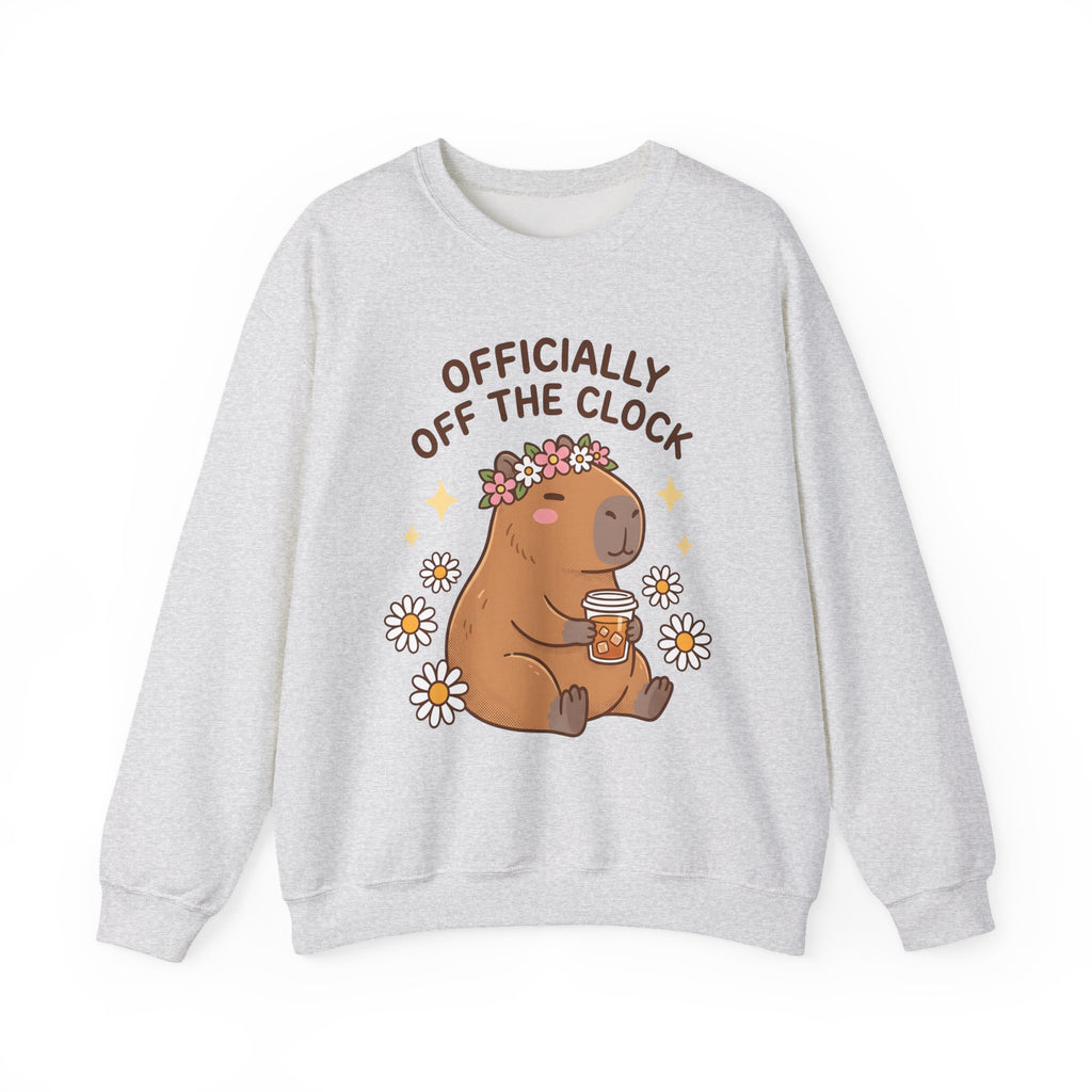 Capybara Coffee Sweatshirt Nurses Animal Gift Women Cute Sweatshirt Coffee Sweatshirt Nurse Enthusiast Adorable Sweatshirt Wildlife Graphic Cartoon Daisies
