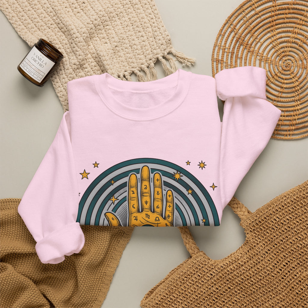 Fortune Hand Sweatshirt Astrology Esoteric Gift Women Ethnic Sweatshirt Palmistry Sweatshirt Zodiac Fan Tribal Sweatshirt Mystical Graphic Classic Astrological