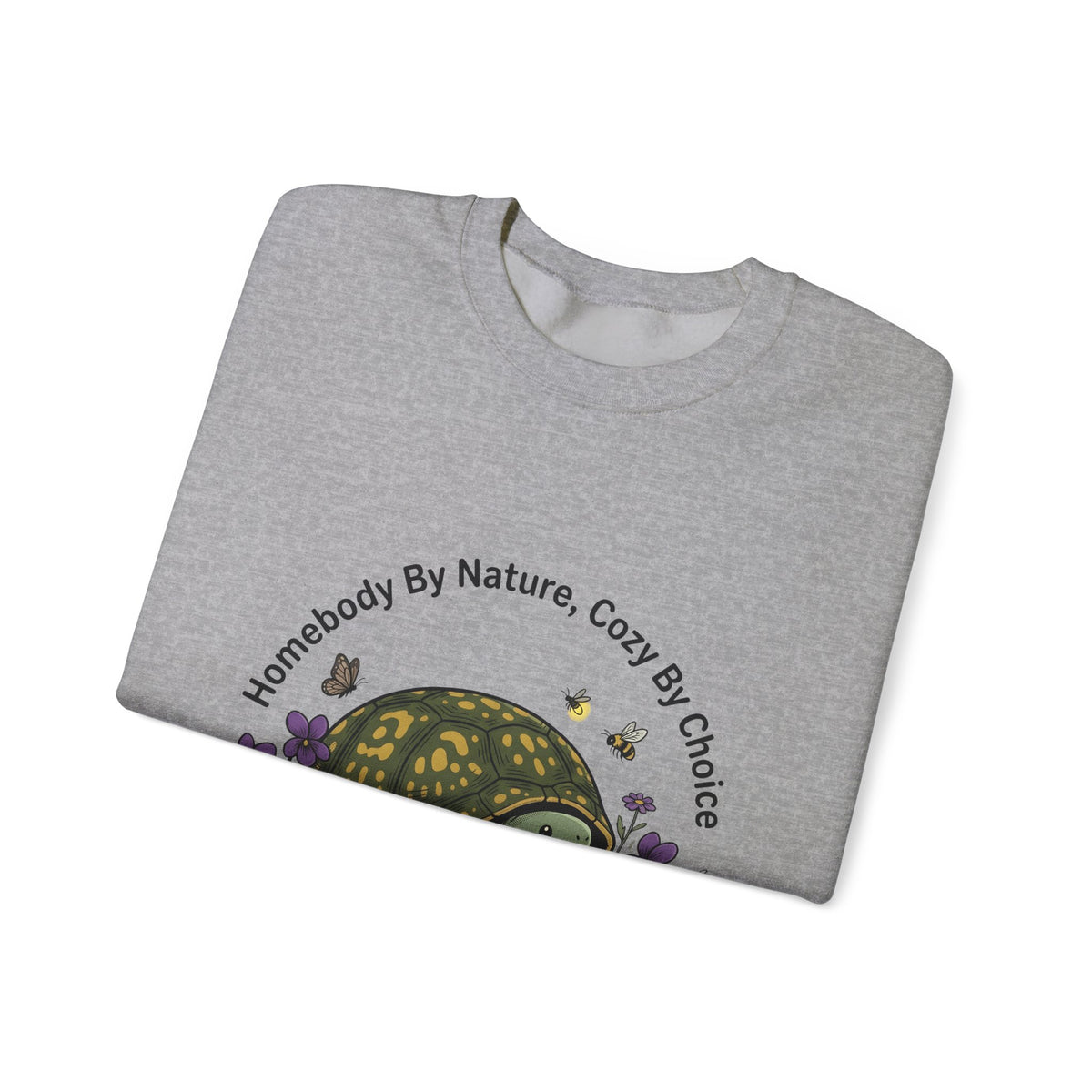Turtle Cozy Sweatshirt Funny Animal Gift Women Whimsical Sweatshirt Turtle Sweatshirt Humor Fan Cartoon Sweatshirt Wildlife Graphic Hand Drawn Flowers Sweatshirt