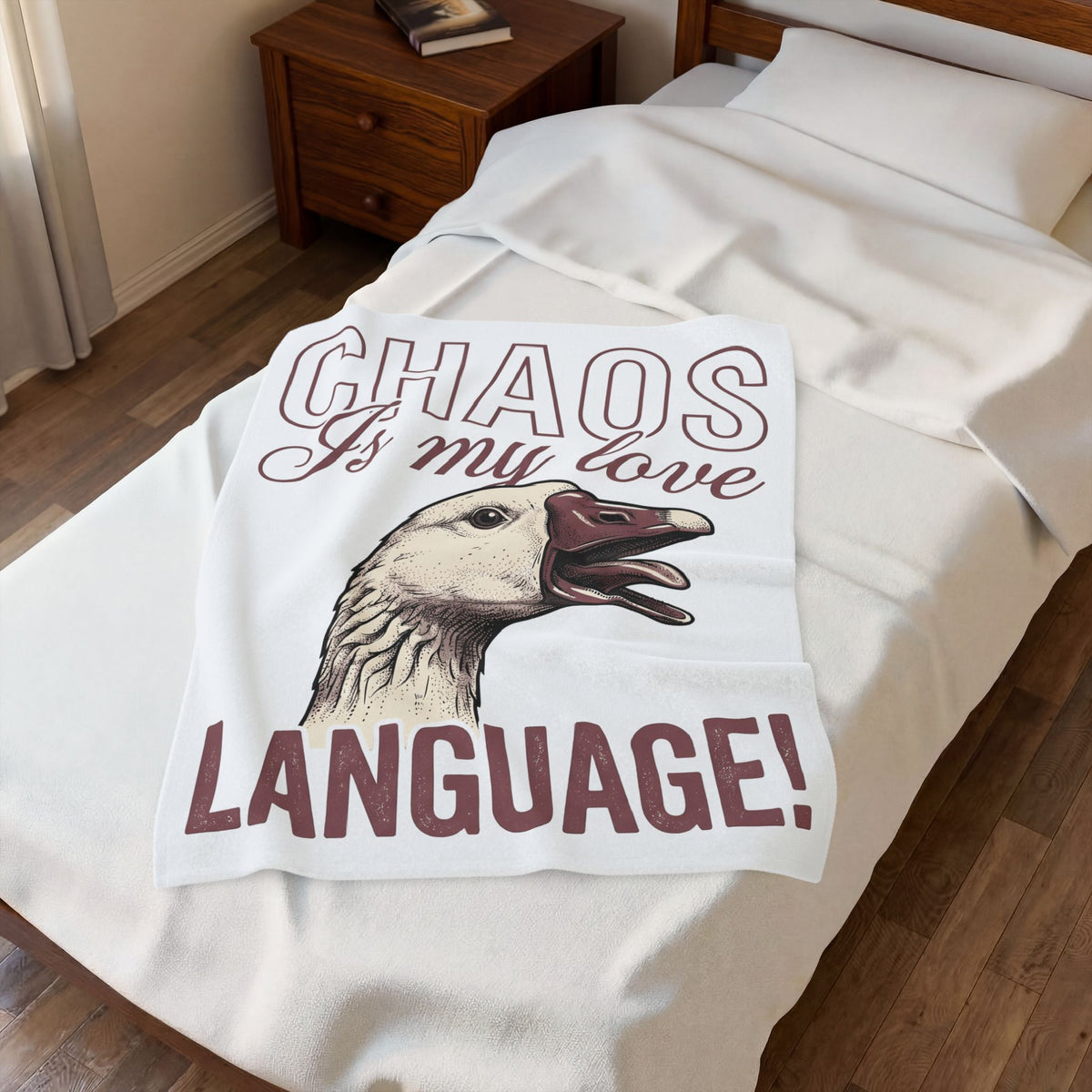 Goose Graphic Blanket Funny Animal Gift Women Hand Drawn Blanket Goose Blanket Humor Fan Fowl Graphic Vintage Animal Humor Blanket