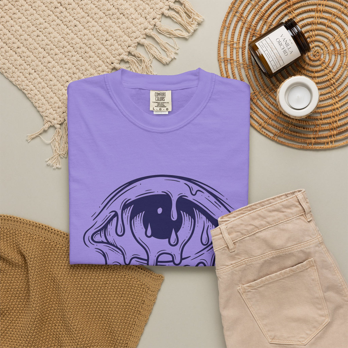 Melting Eye T-Shirt Aesthetic Gothic Gift Women Line Art T-Shirt Weeping Eye T-Shirt Style Fan Graphic T-Shirt Dark Illustration Minimal Drips