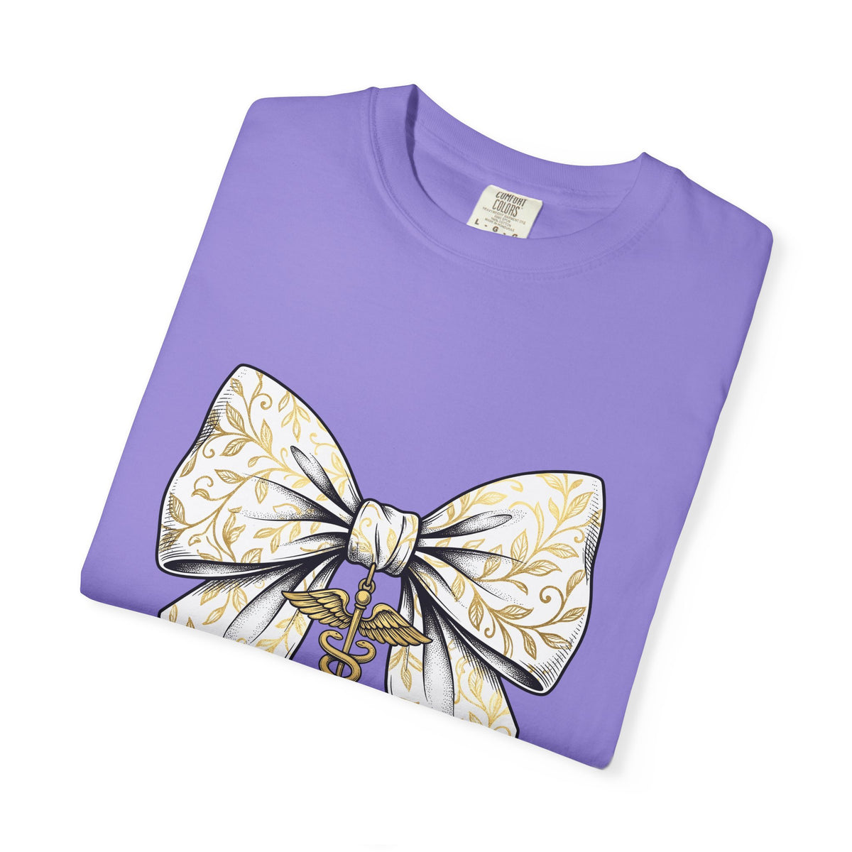Medical Bow T-Shirt Nurses Healthcare Gift Women Botanical T-Shirt Medical Bow Tie T-Shirt Nurse Enthusiast Botanical Illustration Medical Graphic