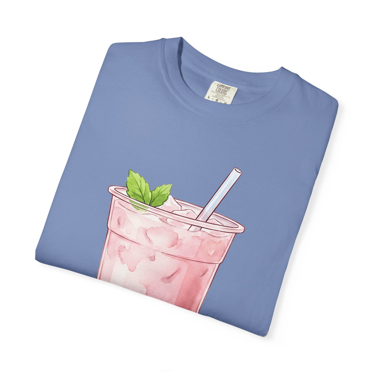 Strawberry Boba Tea T-Shirt Drinks Gastronomy Gift Women Gouache T-Shirt Boba Tea T-Shirt Beverage Fan Watercolor T-Shirt Foodie Graphic Clean Mint