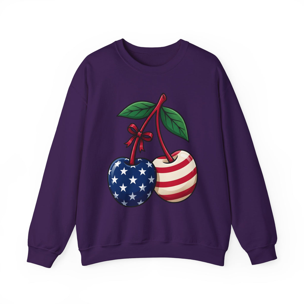 American Cherries 4Th Of July Beach Gift Comic Cherry Independence Day Fan Cartoon Coastal Sweatshirt