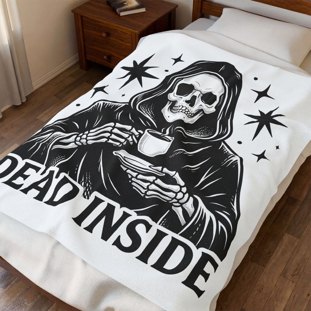 Death Reaper Blanket Halloween Espresso Gift Women Dark Blanket Grim Reaper Blanket Horror Fan Gothic Blanket Coffee Graphic Retro Blanket Blanket