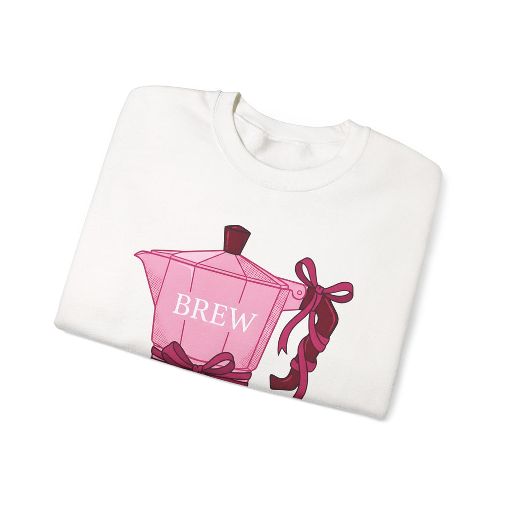 Moka Pot Sweatshirt Coffee Foodie Gift Women Cute Sweatshirt Stovetop Coffee Sweatshirt Coffee Fan Cute Sweatshirt Food Graphic Hand Drawn Bow Sweatshirt