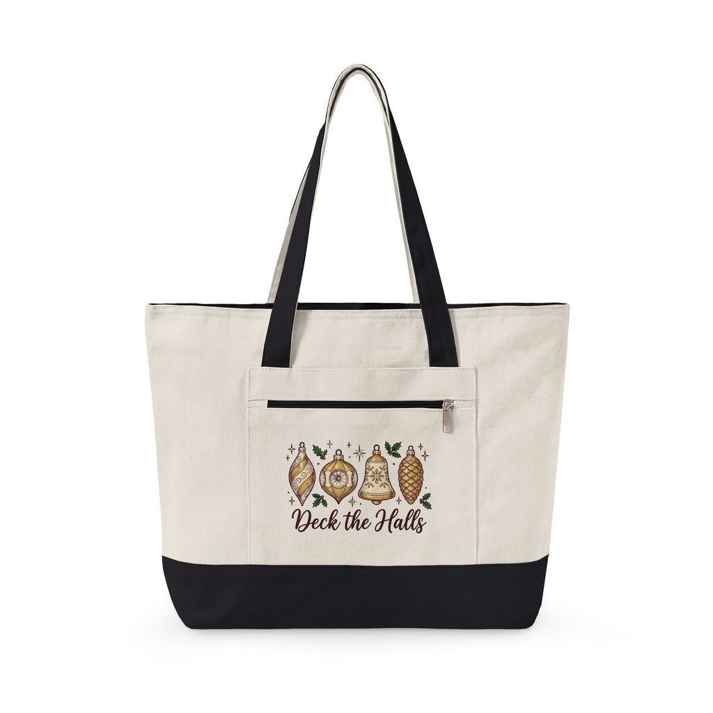 Festive Ornaments Tote Bag Christmas Event Gift Women Line Art Tote Bag Baubles Tote Bag Xmas Fan Illustration Graphic Tote Bag Hand Painted Pine