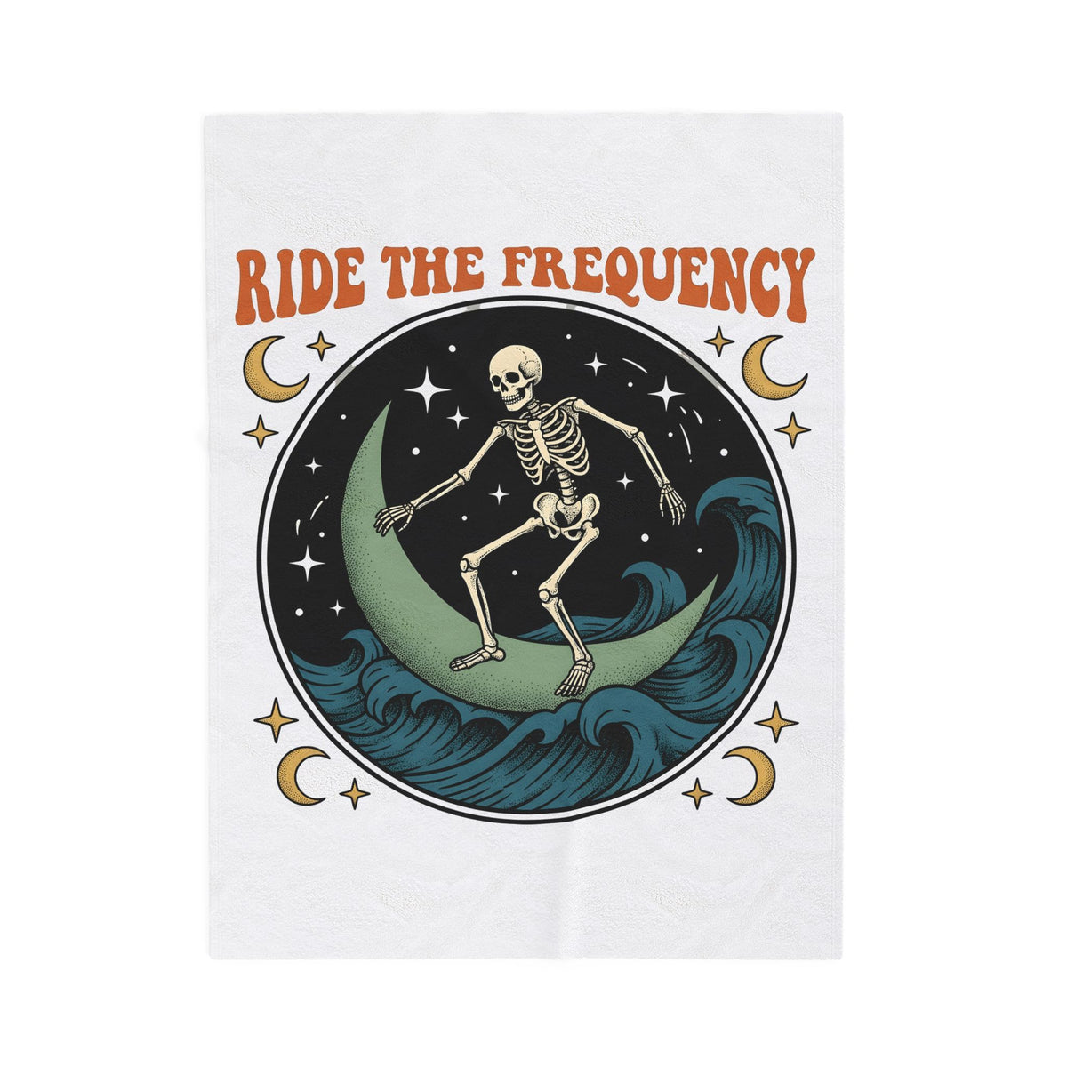 Skeleton Wave Riding Surfing Universe Gift Nostalgic Surfing Surfer Surf Enthusiast Retro Galaxy Classic Blanket