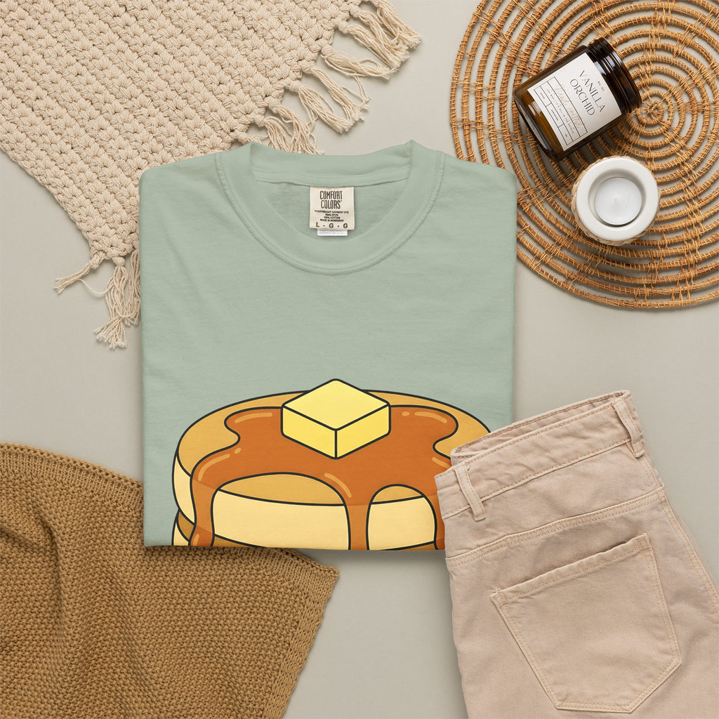 Flapjack Pile T-Shirt Desserts Brunch Gift Women Comic T-Shirt Granola Bar T-Shirt Pastry Fan Cartoon T-Shirt Breakfast Graphic Simple Honey T-Shirt