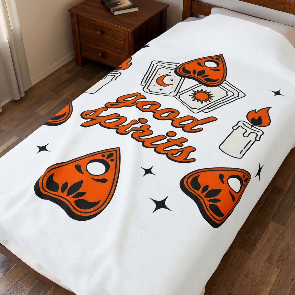 Spirit Board Planchette Blanket Halloween Magic Gift Women Graphic Blanket Ouija Blanket Horror Fan Occult Blanket Mystic Graphic Design Vintage