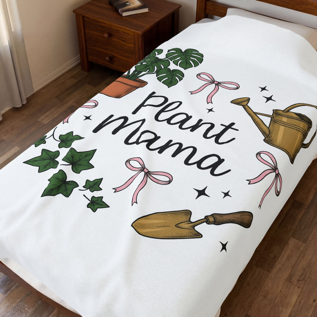 Houseplant Pot Blanket Plant Mom Garden Gift Women Sketch Blanket Planter Blanket Gardener Enthusiast Drawing Graphic Gardening Illustration Retro