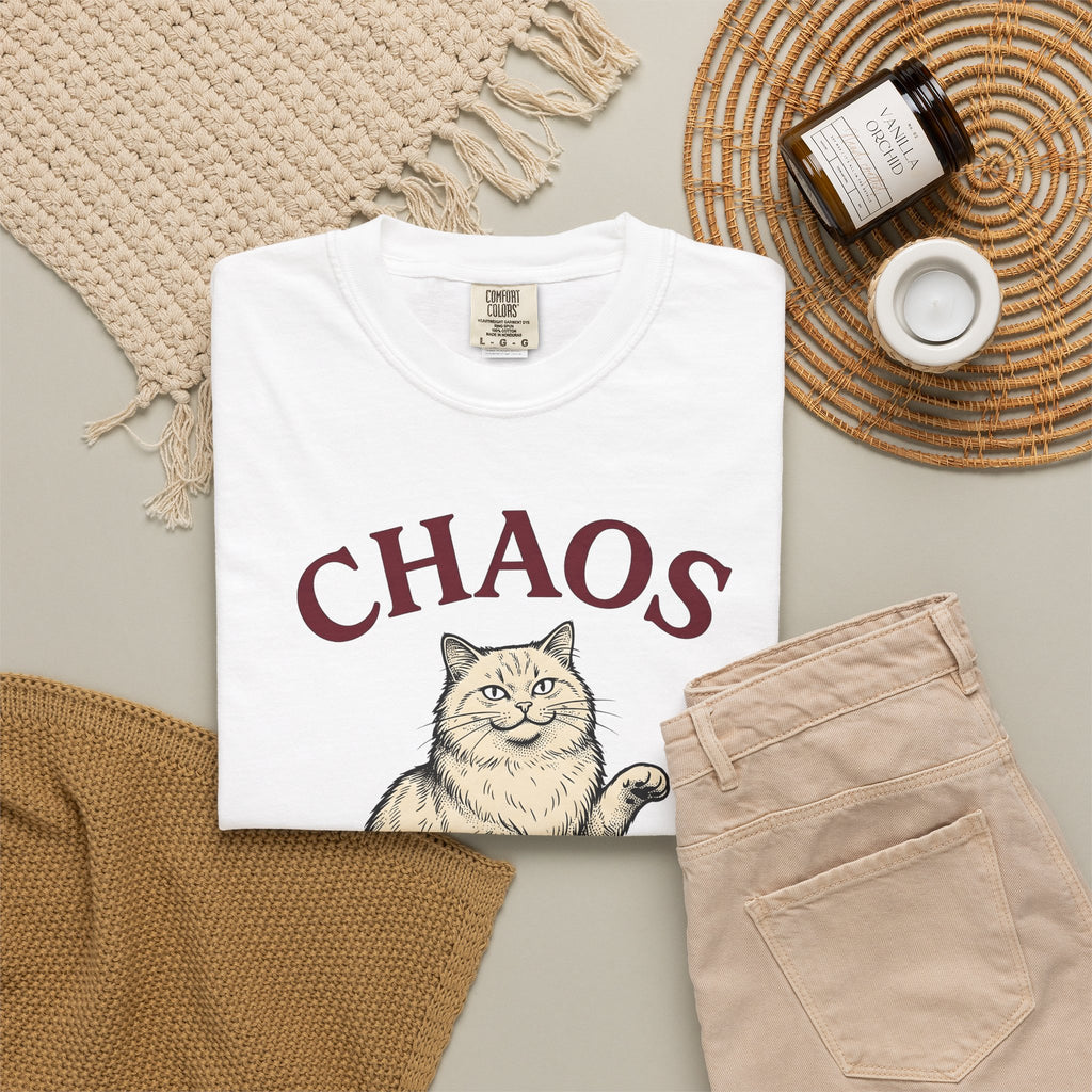 Fluffy Cat Cat Humor Gift Hand Drawn Kitten Cat Fan Feline Funny Vintage Coffee T-Shirt